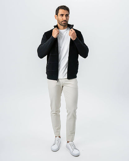 State & Liberty Corduroy Knit Zip Jacket - Black