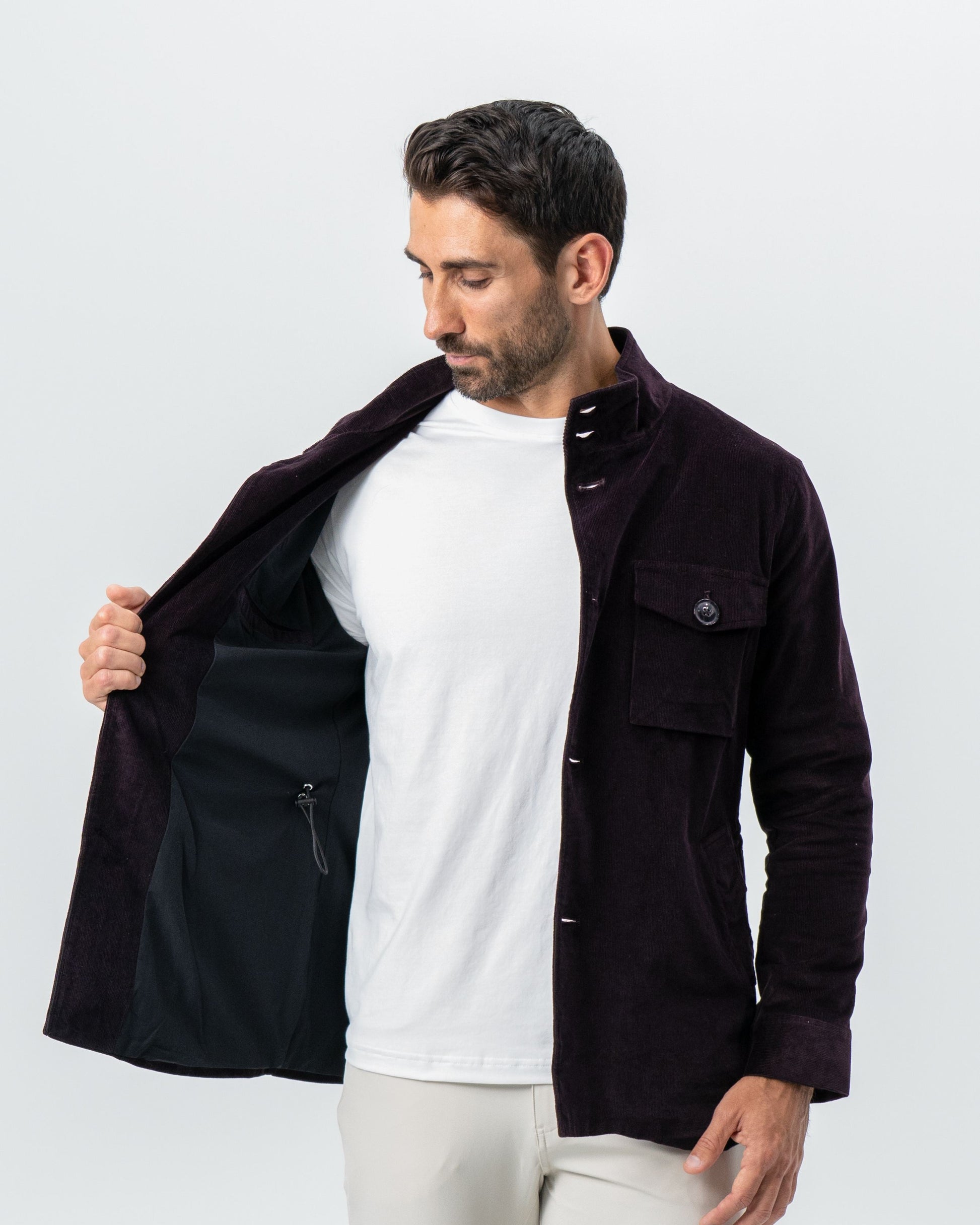 State & Liberty Corduroy Field Jacket - Dark Burgundy