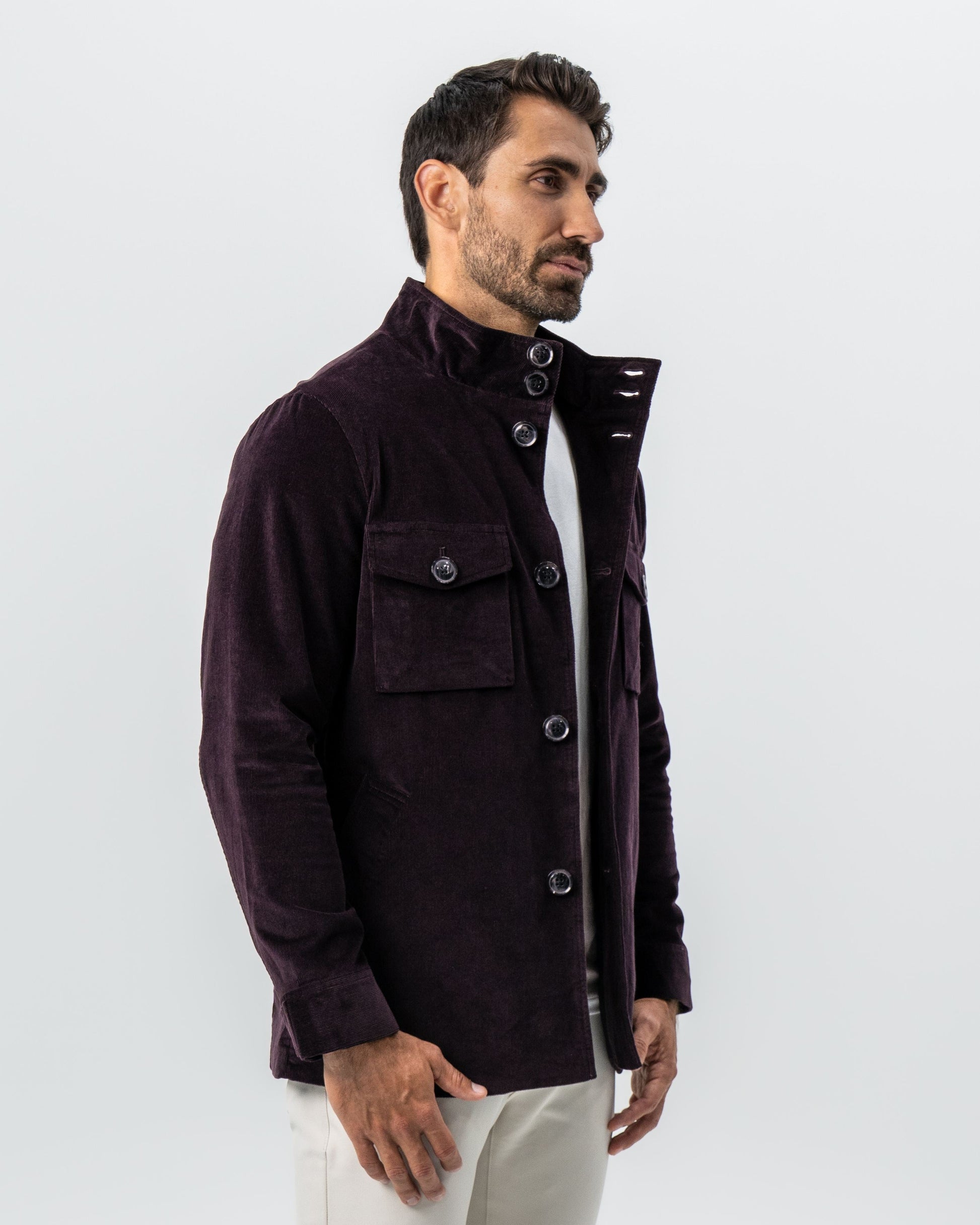 State & Liberty Corduroy Field Jacket - Dark Burgundy