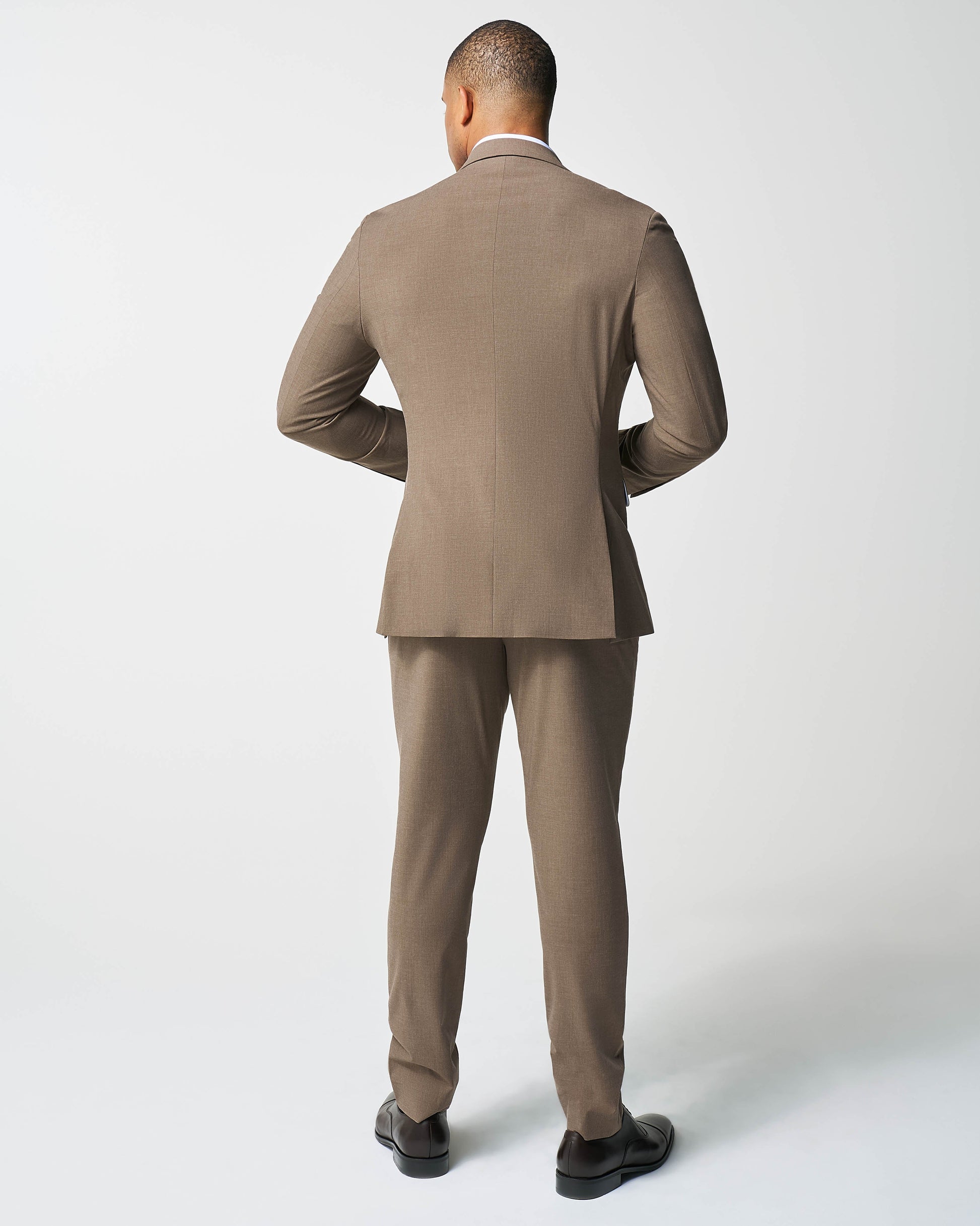 State & Liberty Athletic Fit Stretch Suit - Lightweight Heathered Latte
