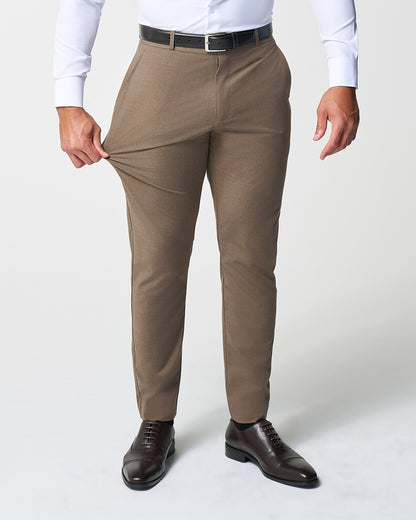 State & Liberty Athletic Fit Stretch Suit - Lightweight Heathered Latte