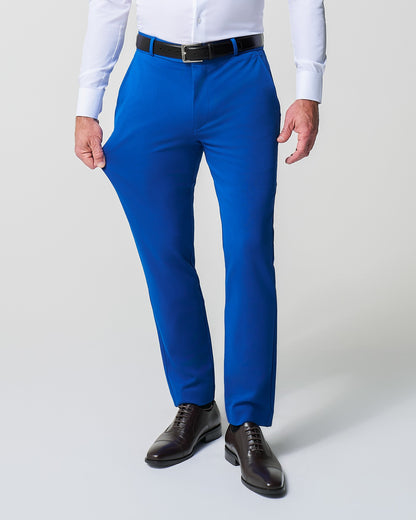 State & Liberty Athletic Fit Stretch Suit - Solid Royal Blue