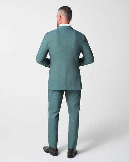 State & Liberty Athletic Fit Stretch Suit - Heathered Sea Green