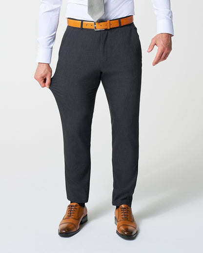 State & Liberty Athletic Fit Stretch Suit - Heathered Midnight Navy