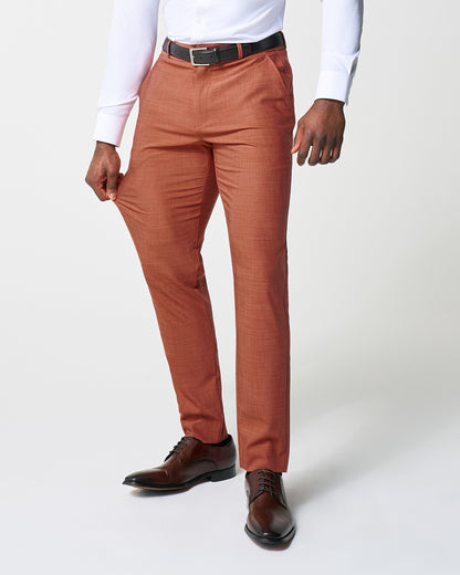 State & Liberty Athletic Fit Stretch Suit - Heathered Burnt Orange