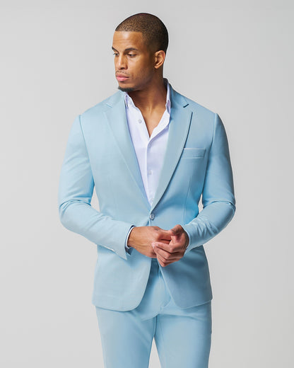 State & Liberty Athletic Fit Stretch Suit - Solid Cool Blue