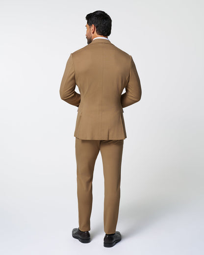 State & Liberty Athletic Fit Stretch Suit - Solid Dark Tan
