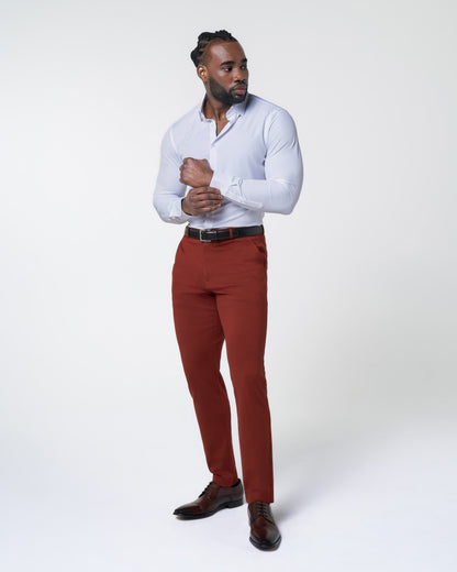 State & Liberty Athletic Fit Stretch Suit - Solid Brick