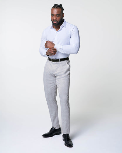 State & Liberty Athletic Fit Stretch Suit - Light Grey Plaid