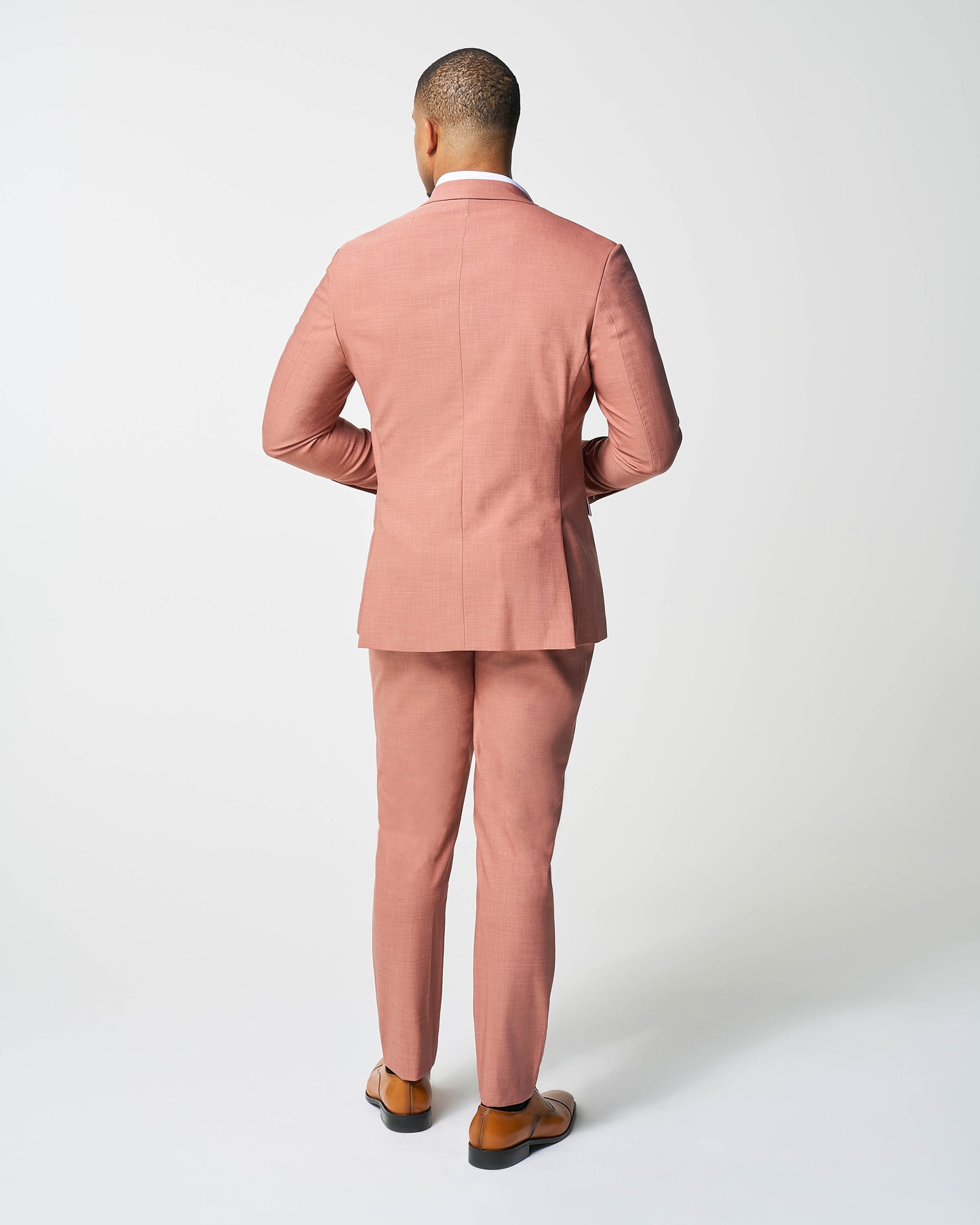 State & Liberty Athletic Fit Stretch Suit - Heathered Salmon