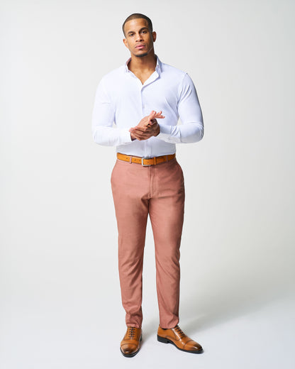 State & Liberty Athletic Fit Stretch Suit - Heathered Salmon