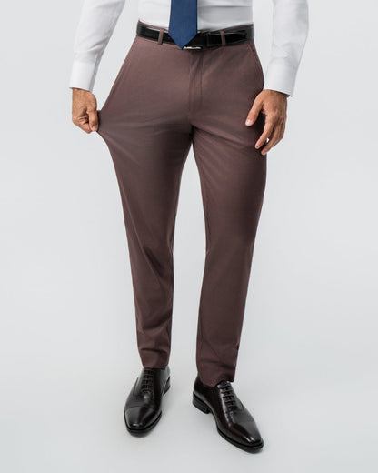 State & Liberty Athletic Fit Stretch Suit - Brick Houndstooth