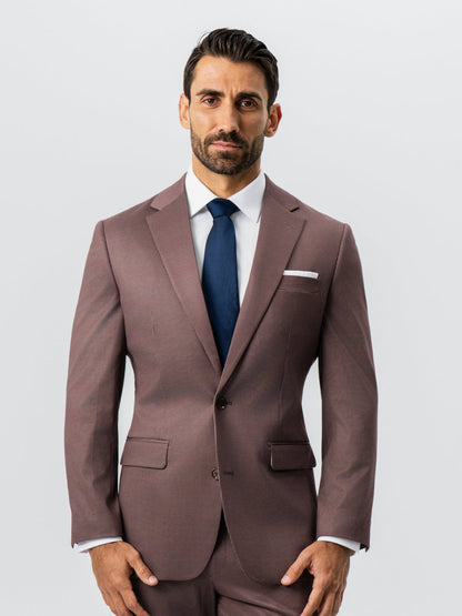 State & Liberty Athletic Fit Stretch Suit - Brick Houndstooth