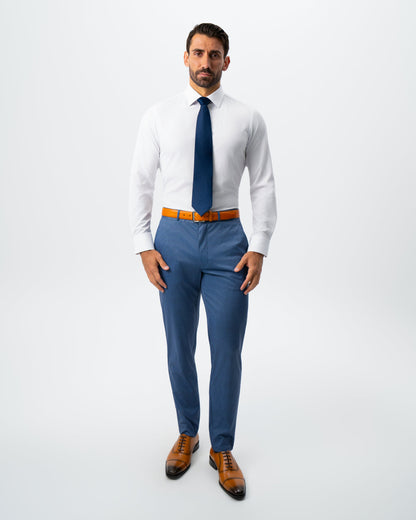 State & Liberty Athletic Fit Stretch Suit - Steel Blue Houndstooth
