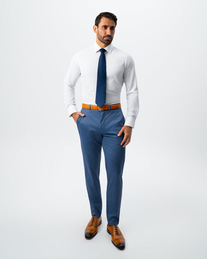 State & Liberty Athletic Fit Stretch Suit - Steel Blue Houndstooth