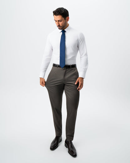State & Liberty Athletic Fit Stretch Suit - Brown Houndstooth