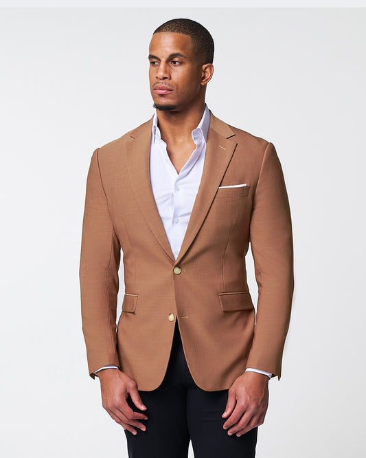 State & Liberty Athletic Fit Stretch Blazer - Heathered Copper