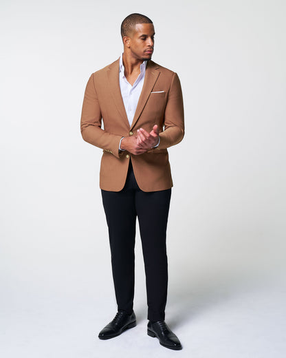State & Liberty Athletic Fit Stretch Blazer - Heathered Copper