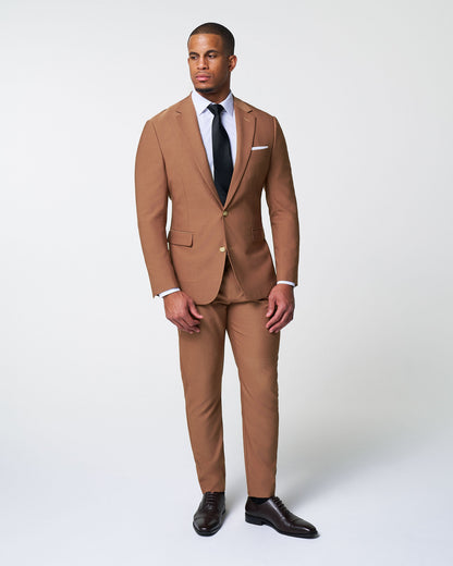 State & Liberty Athletic Fit Stretch Blazer - Heathered Copper