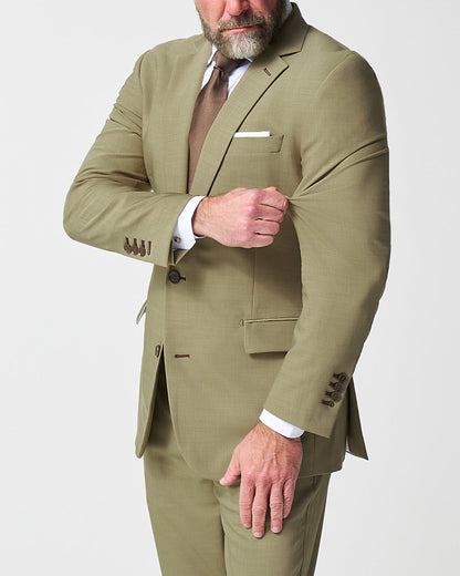 State & Liberty Athletic Fit Stretch Blazer - Heathered Olive