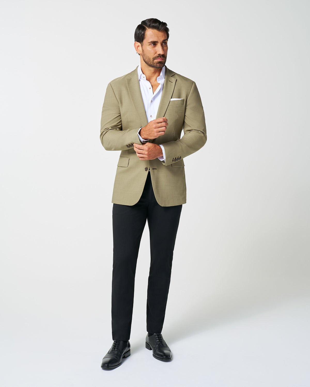 State & Liberty Athletic Fit Stretch Blazer - Heathered Olive
