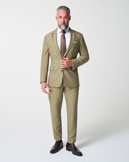 State & Liberty Athletic Fit Stretch Blazer - Heathered Olive