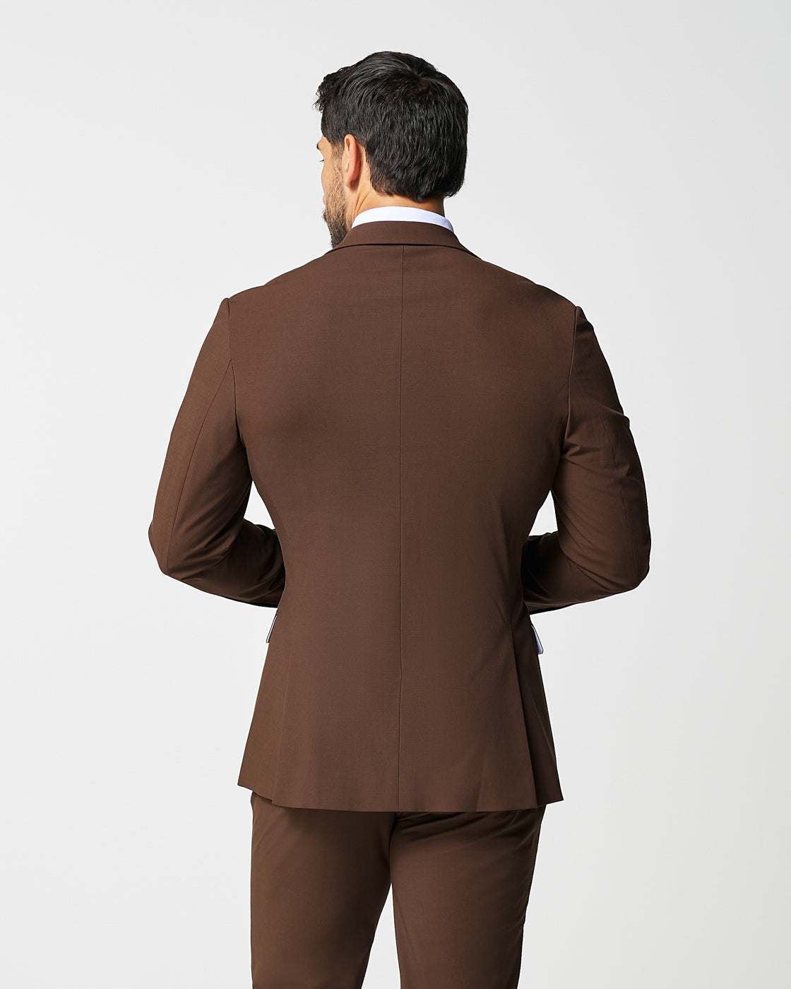 State & Liberty Athletic Fit Stretch Blazer - Lightweight Heathered Chocolate
