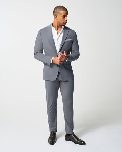 State & Liberty Athletic Fit Stretch Blazer - Lightweight Heathered Smoked Grey