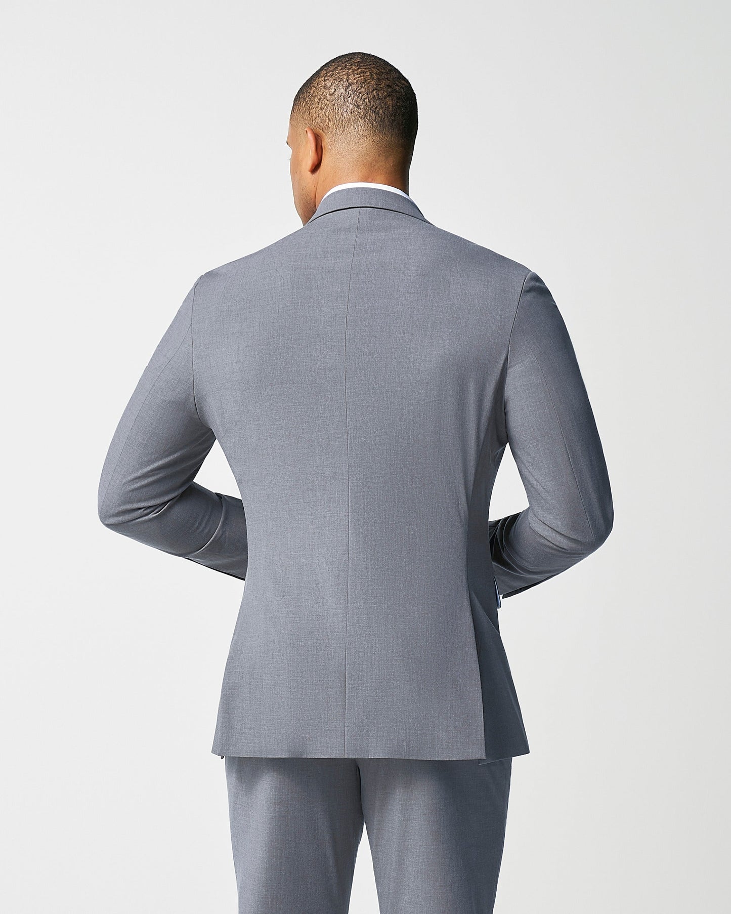 State & Liberty Athletic Fit Stretch Blazer - Lightweight Heathered Smoked Grey