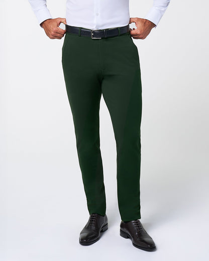 State & Liberty Athletic Fit Stretch Suit Pants - Solid Hunter Green
