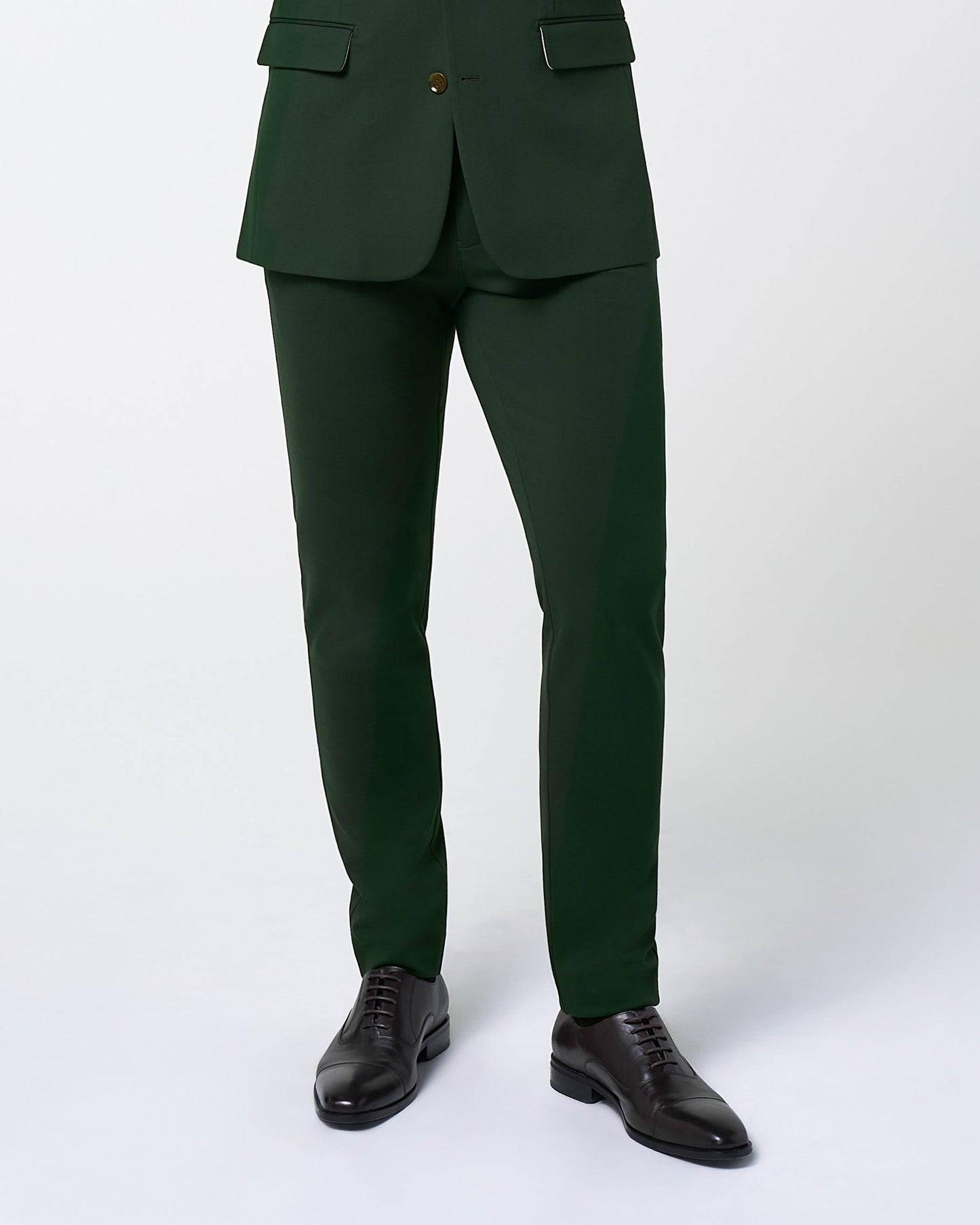 State & Liberty Athletic Fit Stretch Suit Pants - Solid Hunter Green