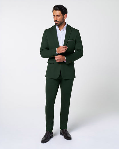 State & Liberty Athletic Fit Stretch Suit Pants - Solid Hunter Green