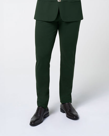 State & Liberty Athletic Fit Stretch Suit Pants - Solid Hunter Green