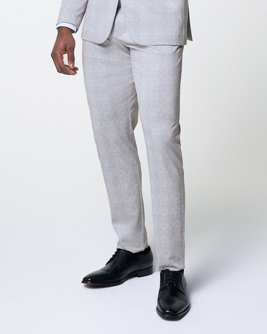 State & Liberty Athletic Fit Stretch Suit Pants - Light Grey Plaid