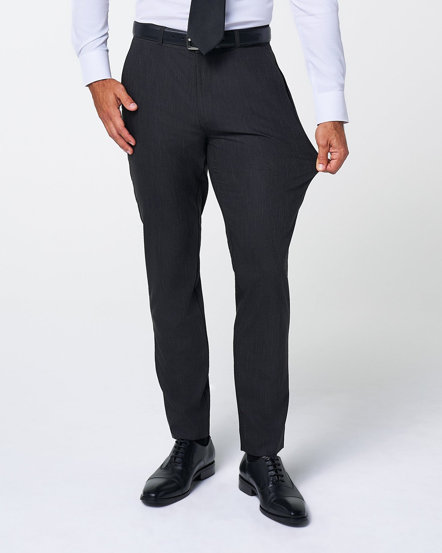 State & Liberty Athletic Fit Stretch Suit Pants - Heathered Charcoal