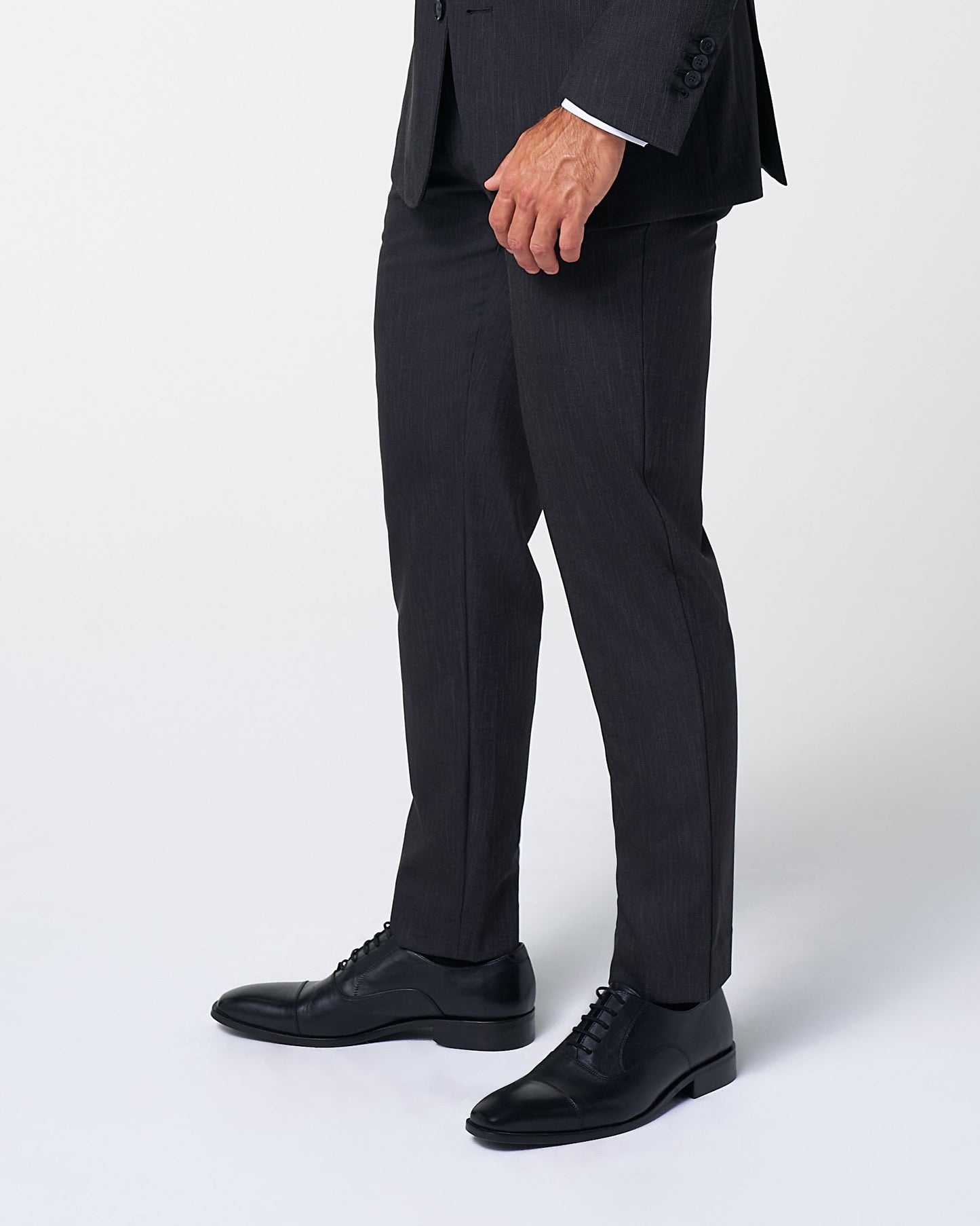 State & Liberty Athletic Fit Stretch Suit Pants - Heathered Charcoal