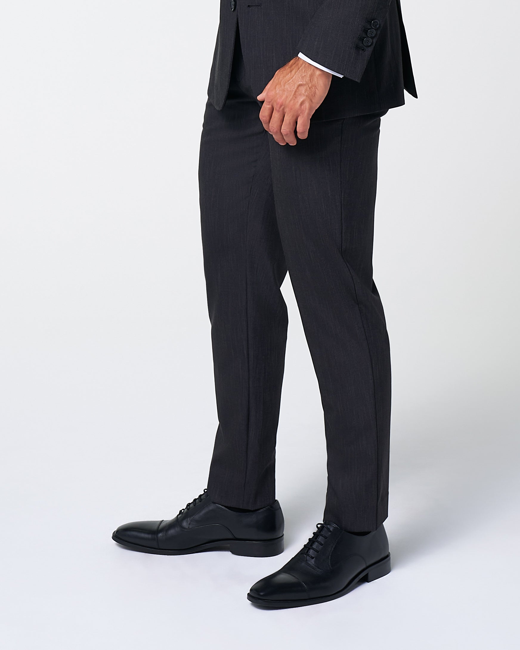 State & Liberty Athletic Fit Stretch Suit Pants - Heathered Charcoal