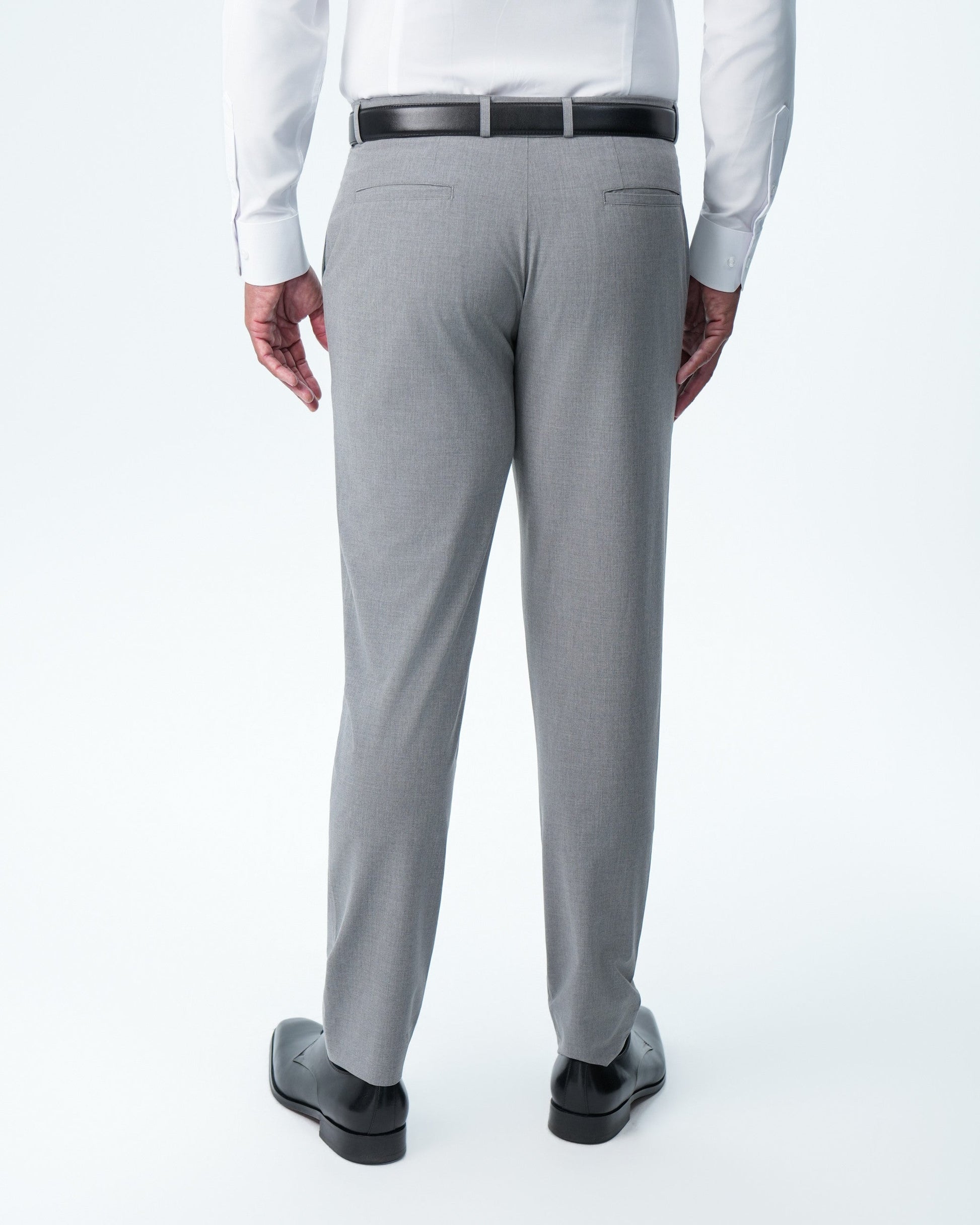 State & Liberty Athletic Fit Stretch Suit Pants - Lightweight Heathered Smoked Grey