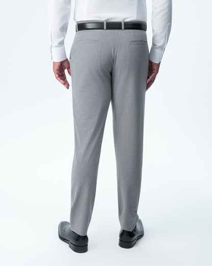State & Liberty Athletic Fit Stretch Suit Pants - Lightweight Heathered Smoked Grey