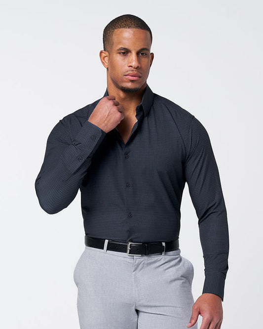 State & Liberty "The Avenue" Charcoal Grey & Light Grey Windowpane