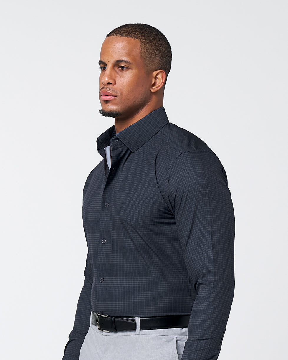 State & Liberty "The Avenue" Charcoal Grey & Light Grey Windowpane