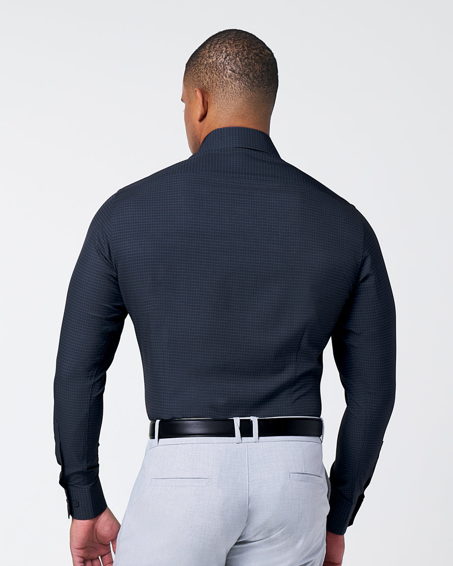 State & Liberty "The Avenue" Charcoal Grey & Light Grey Windowpane