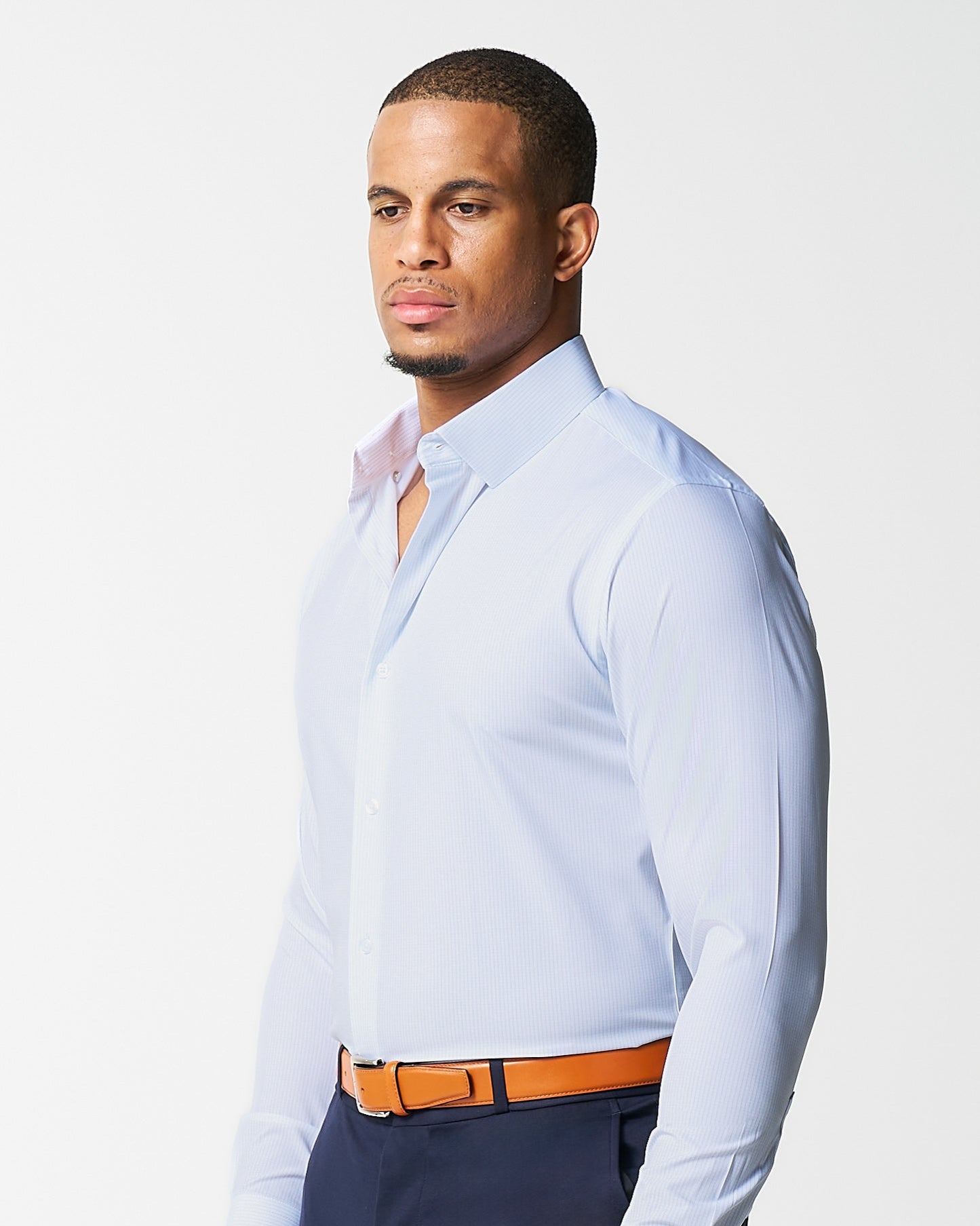State & Liberty "The Watertown" White & Light Blue Mini Windowpane