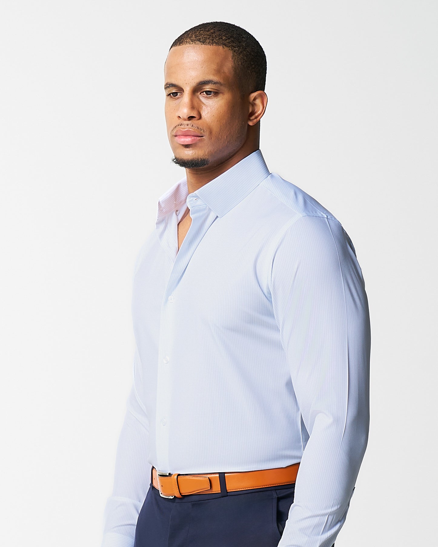 State & Liberty "The Watertown" White & Light Blue Mini Windowpane