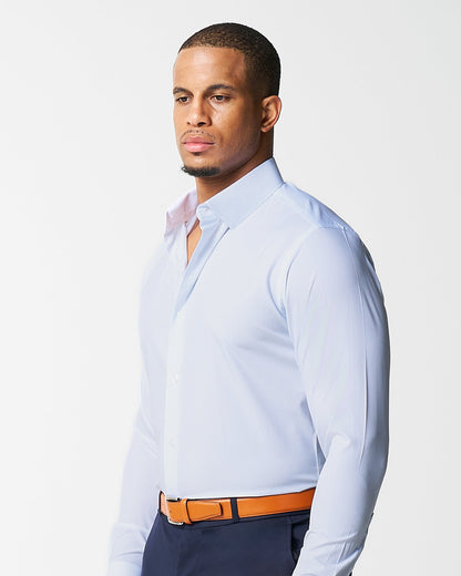 State & Liberty "The Watertown" White & Light Blue Mini Windowpane