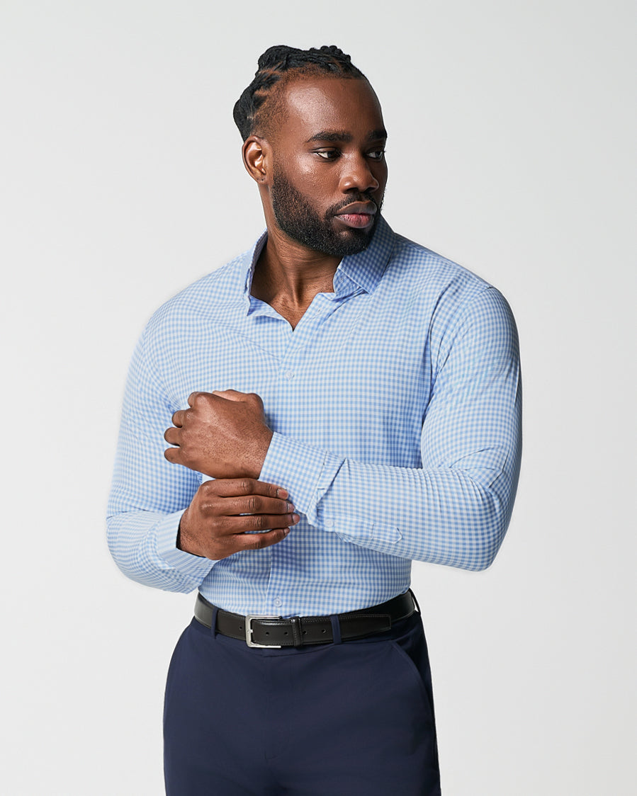 State & Liberty "The Mills" Light Blue Gingham