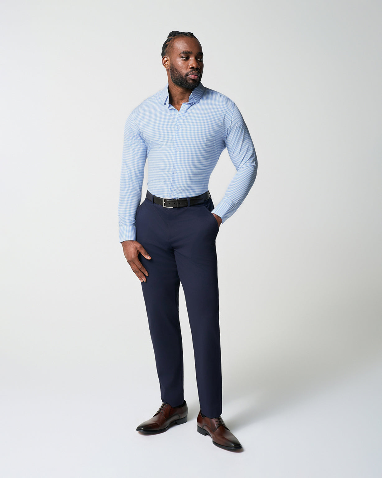 State & Liberty "The Mills" Light Blue Gingham