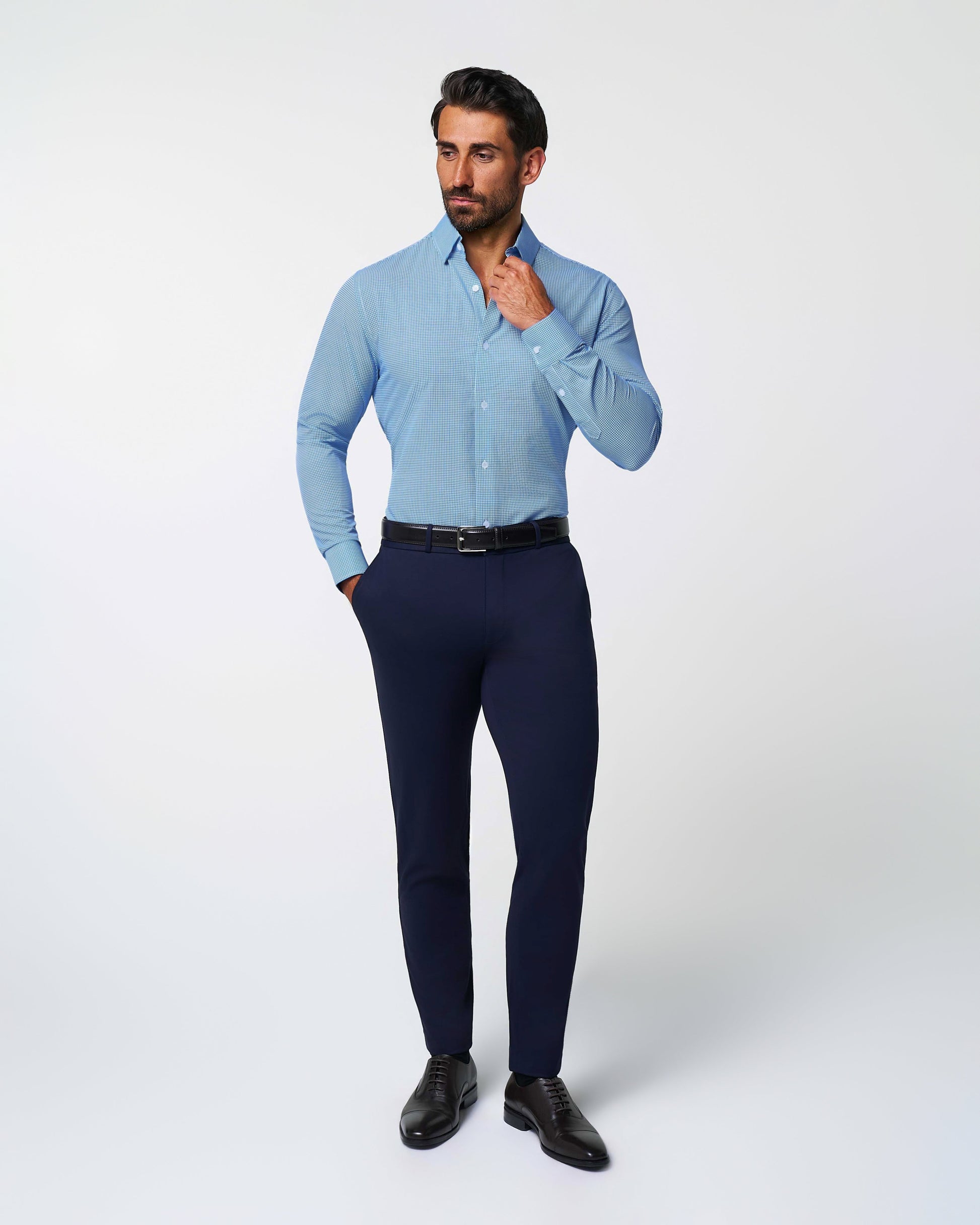 State & Liberty "The Meram" Blue Windowpane