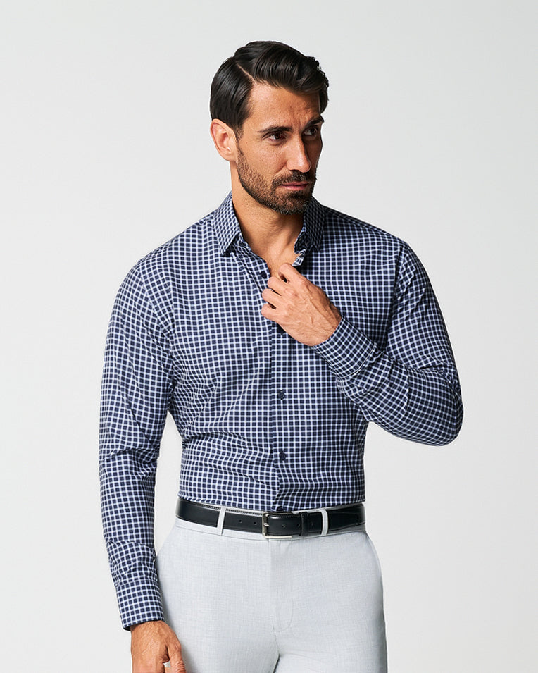 State & Liberty "The Callahan" Blue and White Mini Plaid