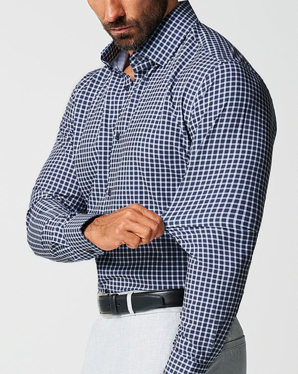 State & Liberty "The Callahan" Blue and White Mini Plaid